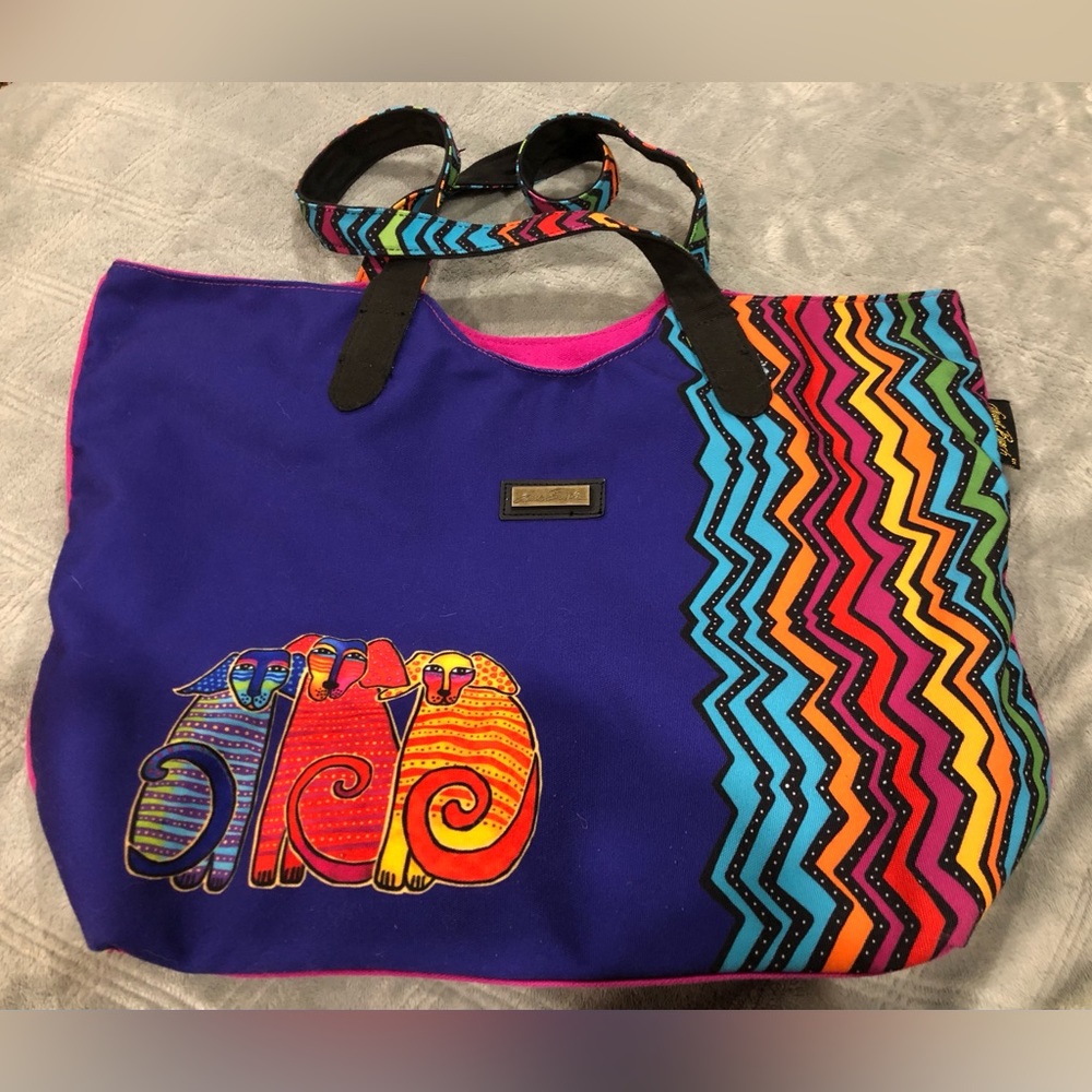 COPY - Laurel Burch Dog Lovers Canvas Bag in Like New Condition Colourful